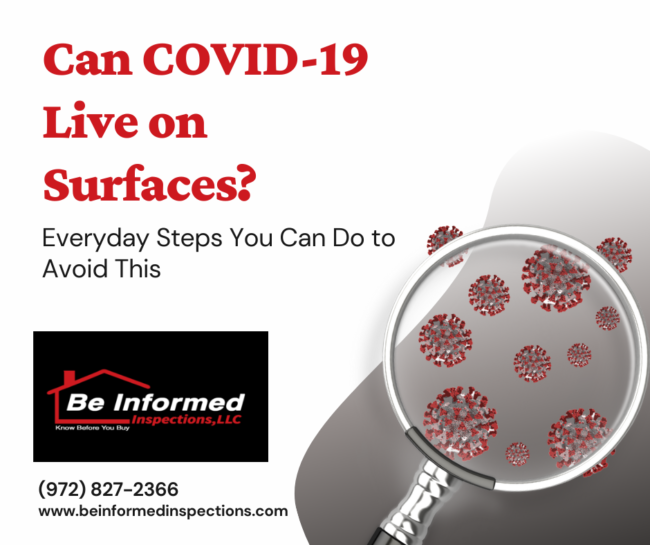 Be-Informed-Inspections-Can-Covid-Live-on-Surfaces Home Inspection Dallas TX | Dallas TX | Home Inspection