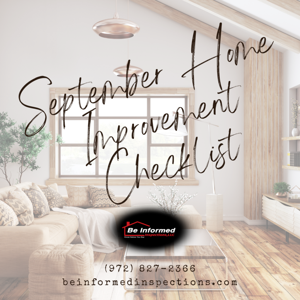 Home inspection Dallas TX | September Home Improvement Checklist | Dallas TX