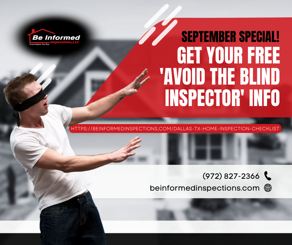 Be Informed Inspections September Special Avoid the Blind Inspector Info Poster