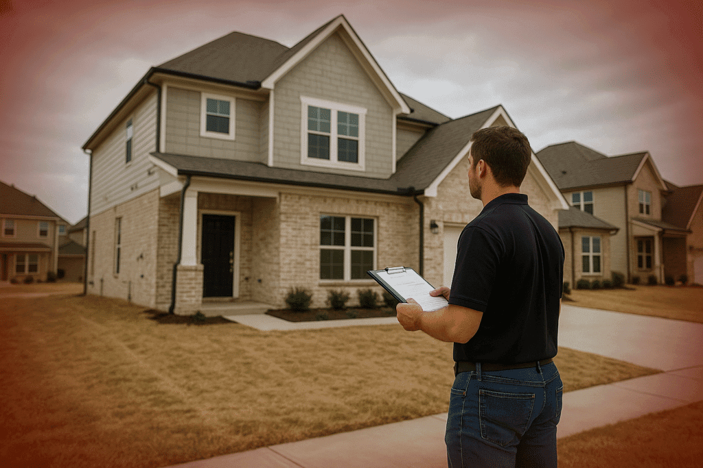 New Construction Inspection Frisco TX – exterior inspection of new build