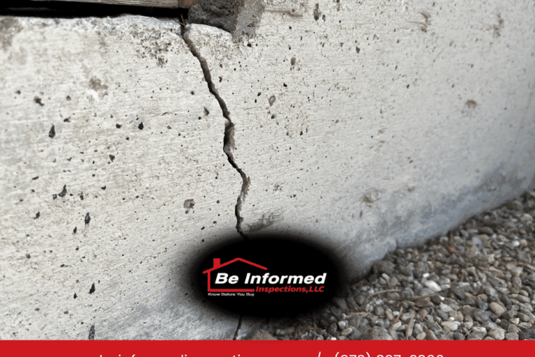 Foundation crack observed during a home inspection in Dallas, TX by Be Informed Inspections