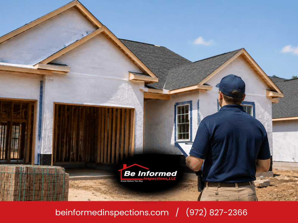 Exterior of a newly built home in Little Elm, TX, for home inspection services by Be Informed Inspections